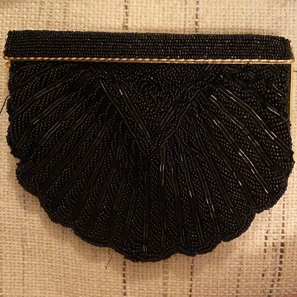 Black Beaded Evening Bag